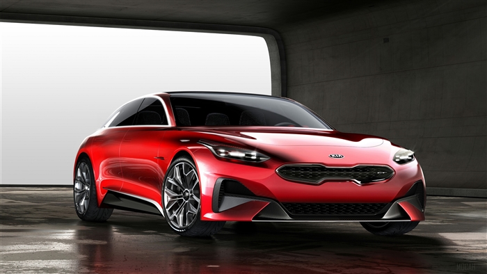 Red Kia Proceed Concept car 4K