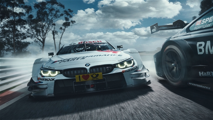 BMW M4 DTM Race Cars on Track 4K