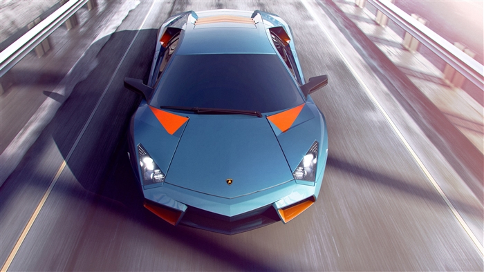 Blue Lamborghini Reventon CGI 4K