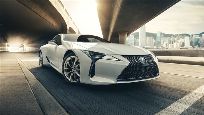 White 2017 Lexus LC500 4K