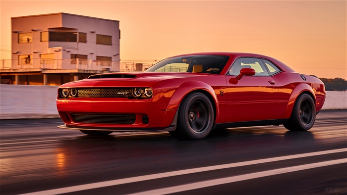 Red 2018 Dodge Challenger SRT Demon 4K