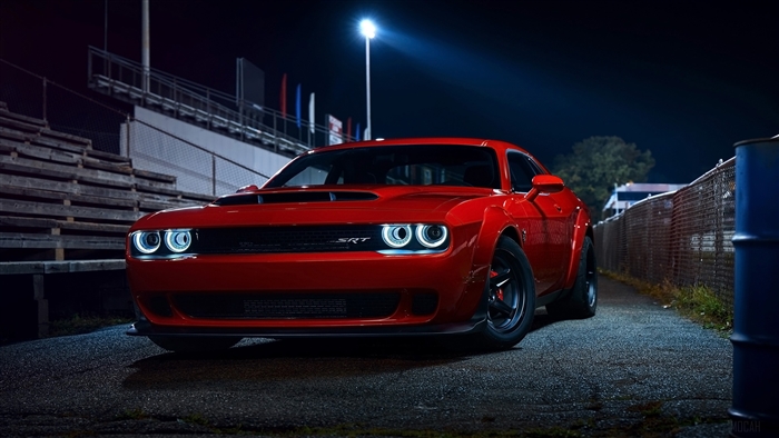 Red 2018 Dodge Challenger SRT Demon 4K