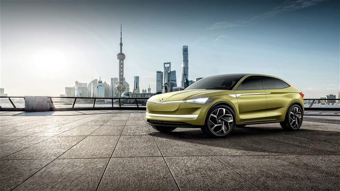 Skoda Vision E Concept car in Shanghai 4K