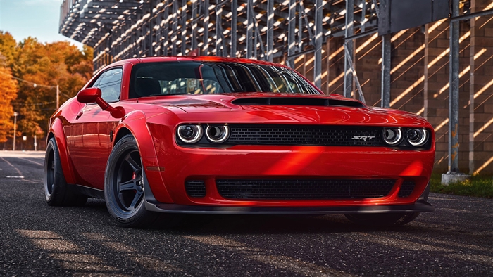 Red 2018 Dodge Challenger SRT Demon 4K