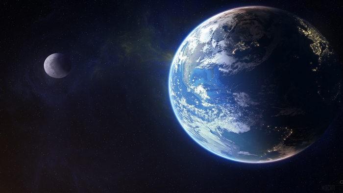Earth and Moon in Space 4K