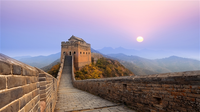 Great Wall of China at Sunrise 4K