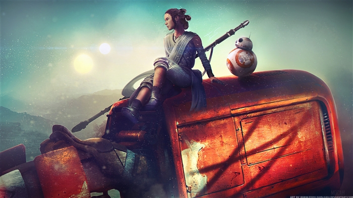 Rey and BB-8 from Star Wars 4K