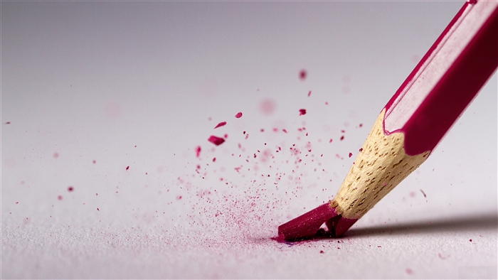 Broken Pink Pencil Tip on White Surface 4K