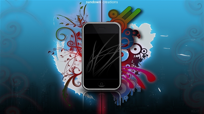 iPhone with Abstract Floral Design 4K