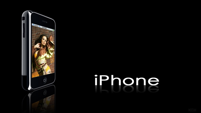 iPhone with woman on screen