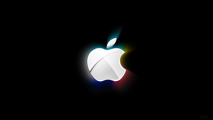 Apple Logo with Colorful Spectrum Shade 4K