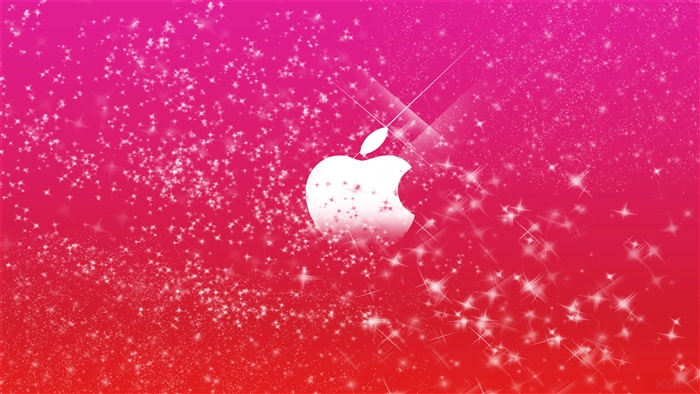 Apple Logo with Pink and Red Glitter 4K