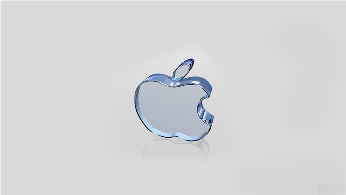 Apple logo made of white glass 4K