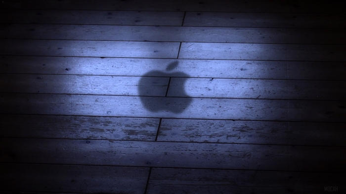 Apple Logo Shadow on Wooden Floor 4K