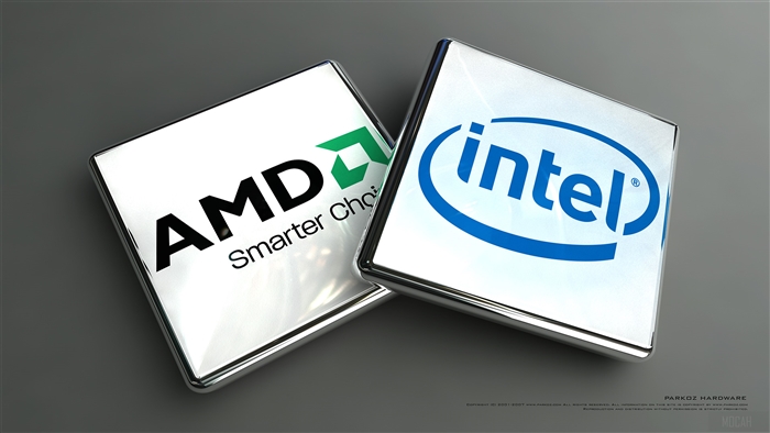 AMD and Intel logos 4K