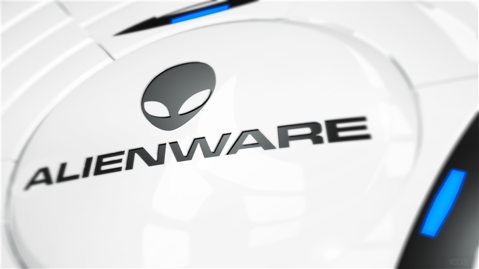 Alienware Logo Close-Up with Blue Accents 4K