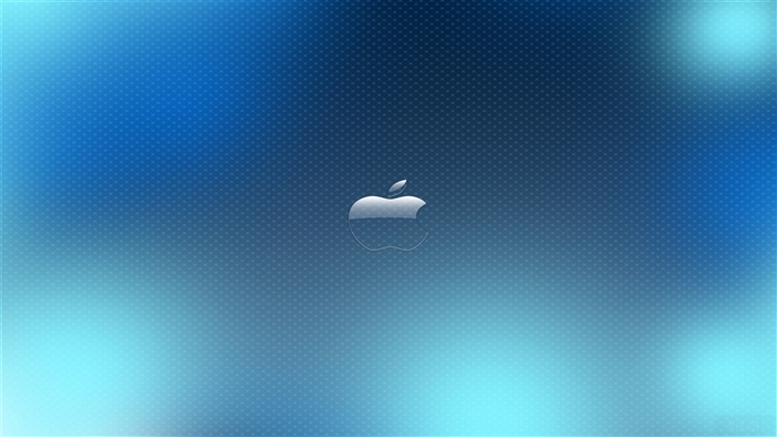Glass Apple Logo on Blue Background 4K