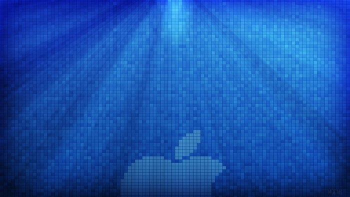 Apple Logo Blue Mosaic 4K
