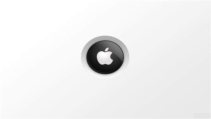 Apple Logo on White Background 4K