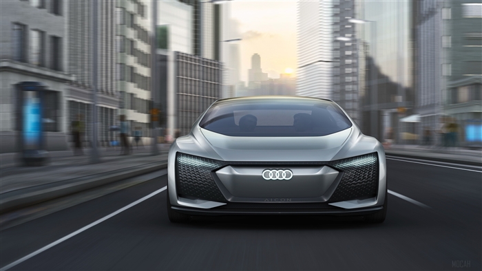 Audi Aicon concept car driving in city