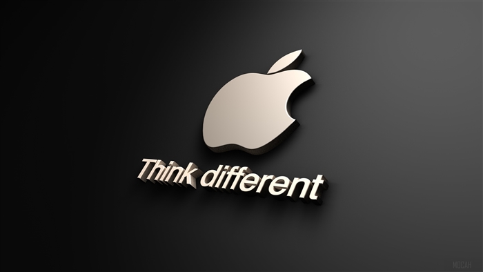Apple logo and "Think different" slogan 4K