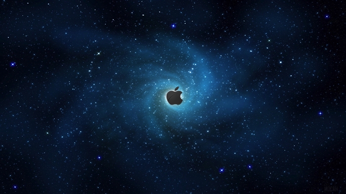 Apple Logo in Starry Galaxy 4K