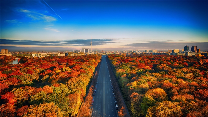 Berlin in Autumn with City Skyline