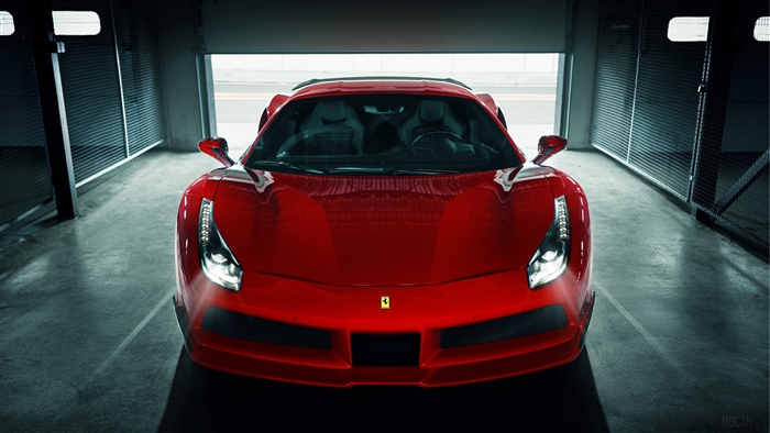 Red Ferrari 488 GTB Novitec N Largo 4k