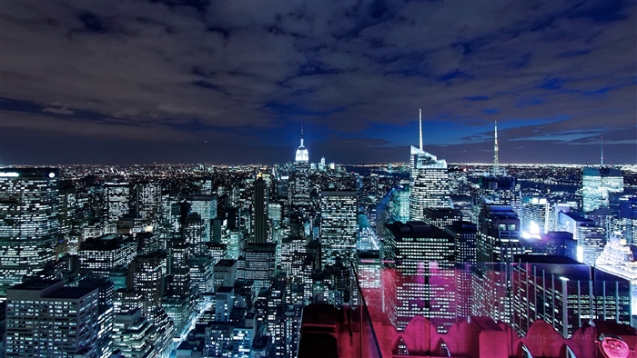 New York City Skyline at Night 4K