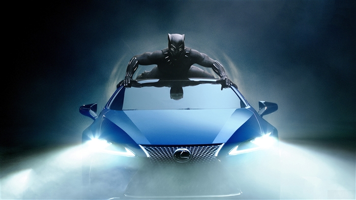 Black Panther on a Lexus LC 500 4K