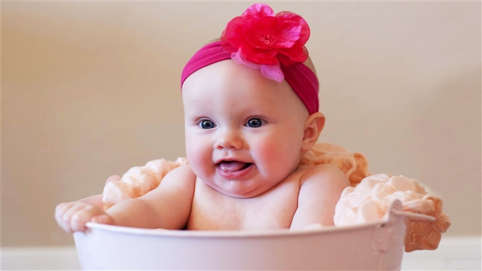 Cute Baby Girl with Flower Headband 4K