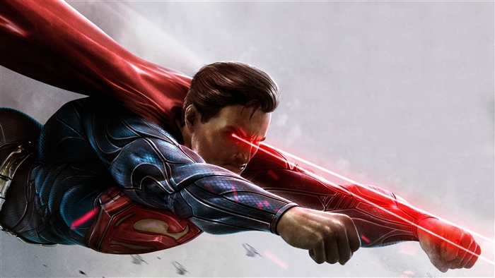 Superman flying with heat vision 4K