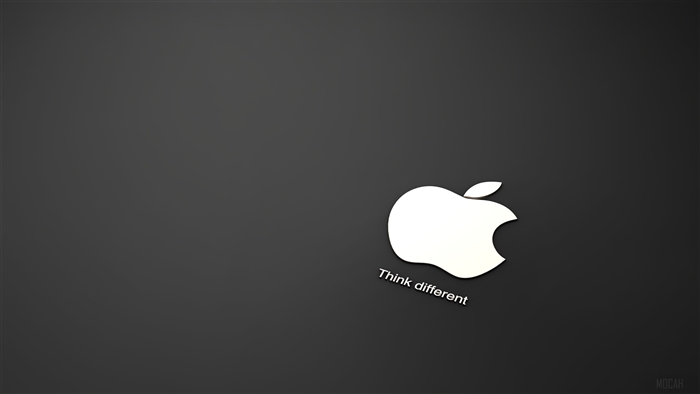 Apple logo with "Think different" slogan
