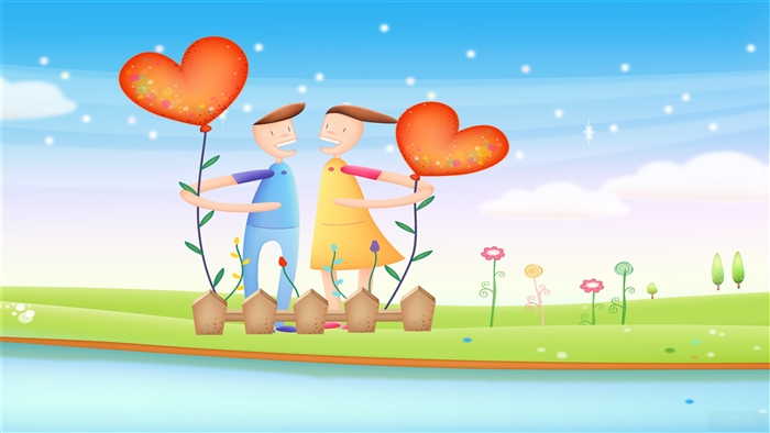 Couple Holding Heart Balloons in a Field 4K