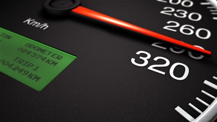 Speedometer showing 320 km/h