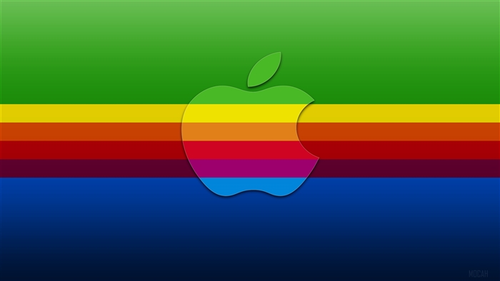 Apple Logo with Rainbow Stripes 4K
