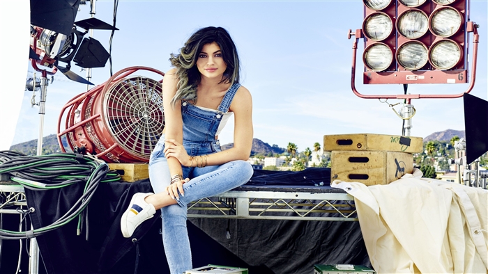Kylie Jenner on a film set