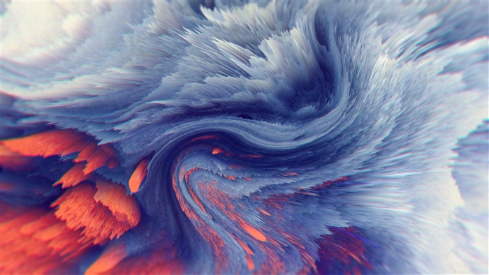 Abstract digital art with blue and orange colors