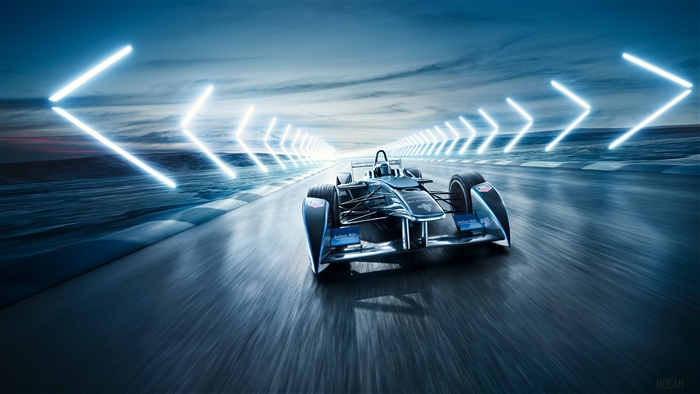 Renault Formula E Racing Car in Motion 4K
