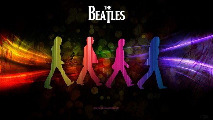 The Beatles Colorful Silhouette 4K