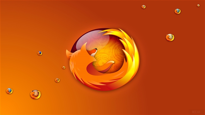 Firefox logo with bubbles 4K