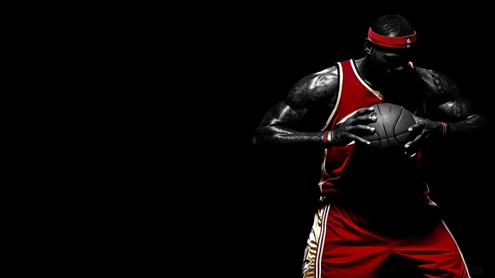 LeBron James holding a basketball