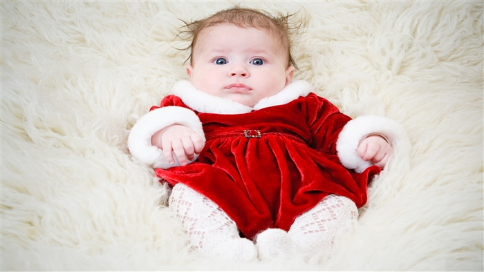 Adorable Baby Girl in Santa Dress 4K