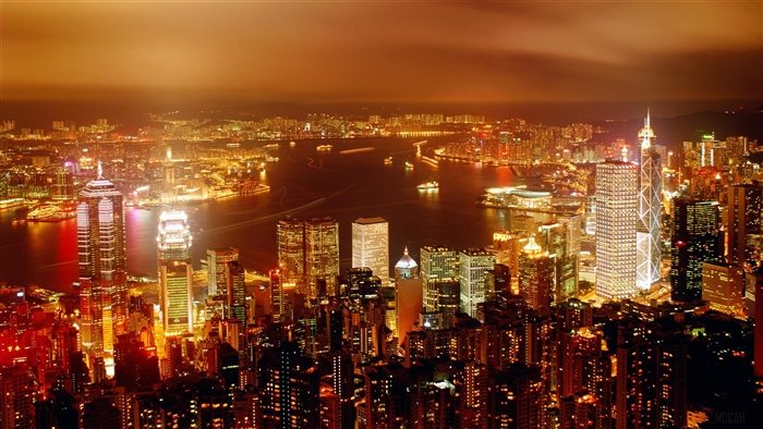 Hong Kong cityscape at night 4K