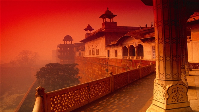 Agra Fort in India at Sunset 4K