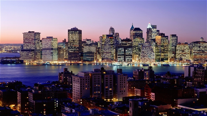 New York City Skyline at Twilight 4K