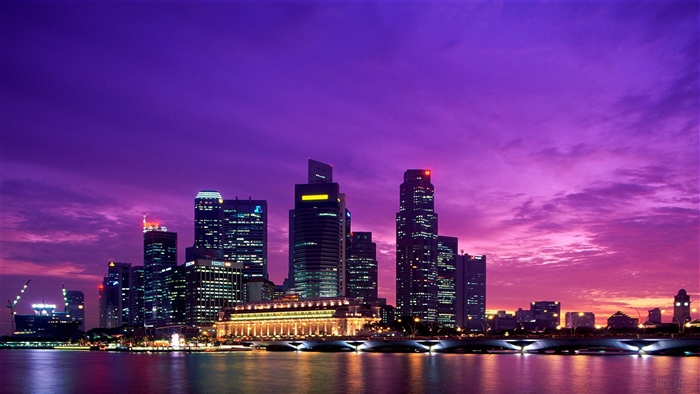 Singapore Skyline at Twilight 4K