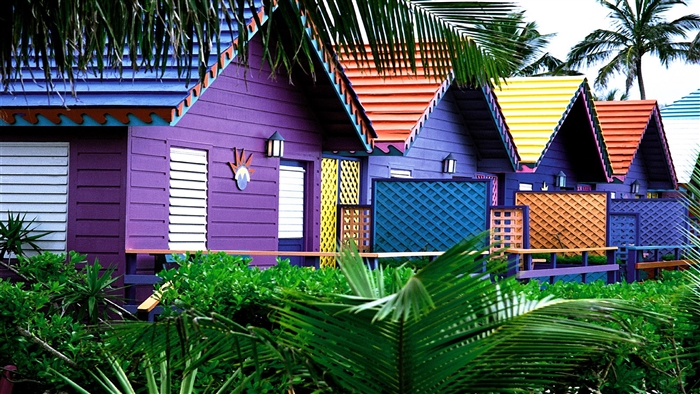 Colorful Houses in the Bahamas 4K