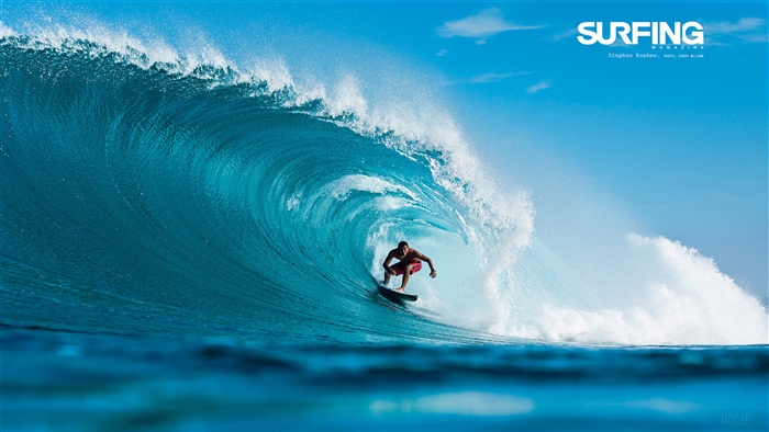 Surfer in a wave tube in Teahupoo, Tahiti 4K