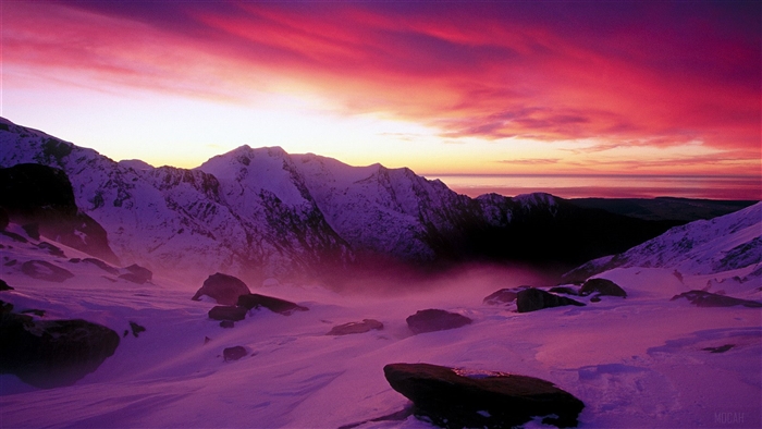 Sunset over Franz Josef Glacier, New Zealand 4K